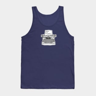 Faulkner Wonder Go on and Wonder, white background and border Tank Top